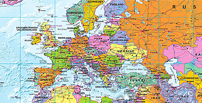 Politische Weltkarte Mit Flaggen 1 30 Mio Deutsch