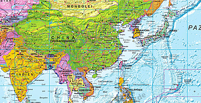 Politische Weltkarte Mit Flaggen 1 30 Mio Deutsch