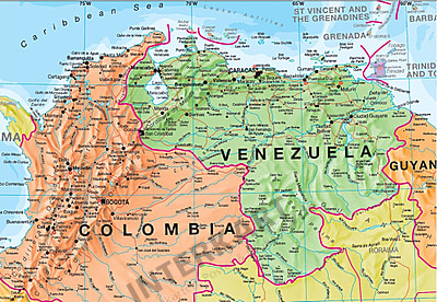Colombia Venezuela Map : Colombia Venezuela Map Images Stock Photos ...