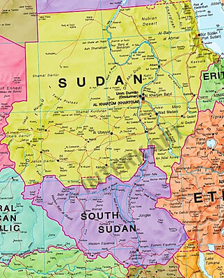 Afrika Karte Politisch 100 X 1cm