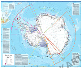 Antarktis / Südpol Karte 120 x 100cm Antarktis / Südpol Karte 120 x 100cm
