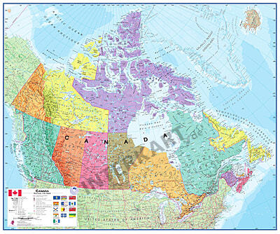 Kanada Landkarte Politisch 1 X 100cm