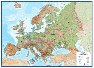 fysisk kort over europa Fysisk Kort Over Europa 139 X 100cm fysisk kort over europa