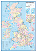 Britische Inseln Verwaltungskarte 84 x 119cm