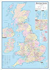 Britische Inseln Verwaltungskarte 84 x 119cm