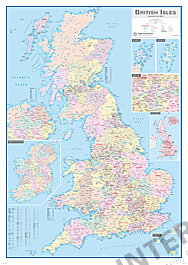 Britiske er Administrativ Kort 84 X 119cm britiske-er-administrativ-kort-84-x-119cm