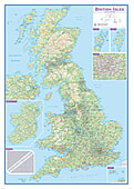 Britische Inseln Straßenkarte 84 x 119cm