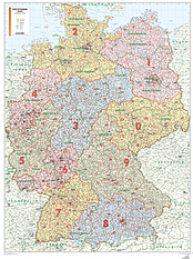 Postcode Wall Map Germany