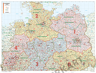Postleitzahlenkarte Norddeutschland