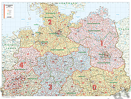 Postleitzahlenkarte Norddeutschland 131 x 98cm Postleitzahlenkarte Norddeutschland 131 x 98cm