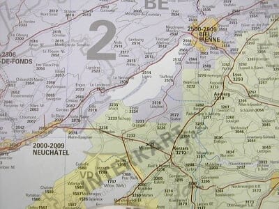 Schweiz Postleitzahlen Plz Karte 140 X 100cm