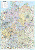 Straßenkarte Deutschland Poster - Wandkarte Way-ok