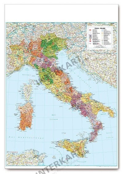 Italien Postleitzahlenkarte Poster