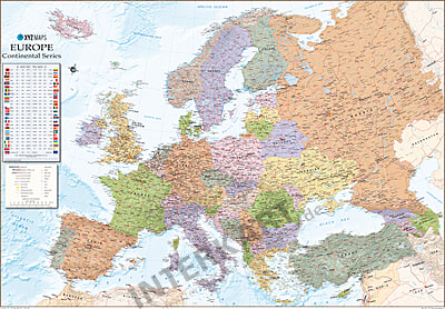 Politische Europa Karte 125 X 87cm