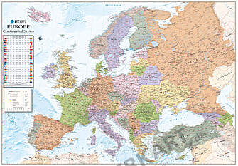 Politische Europakarte Xxl Englisch 275 X 190cm