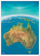 Australien Panorama Karte - Australien Panorama Poster