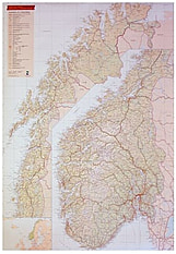 Norwegen Straßenkarte - Norwegen Landkarte Poster