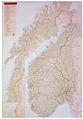 Norwegen Straßenkarte - Norwegen Landkarte Poster