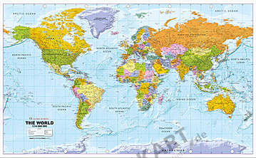 Digitale Weltkarte Politisch Englisch
