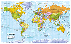 Politische Weltkarte XXL englisch 275 x 170cm