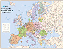 Europa nach dem Brexit 118 x 90cm