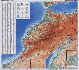 Marokko Landkarte 99 x 88cm - laminiert