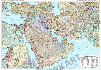 Landkarte Mittlerer Osten politisch - Mittlerer Osten Poster Karte