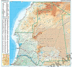 Mauretanien Landkarte physikalisch