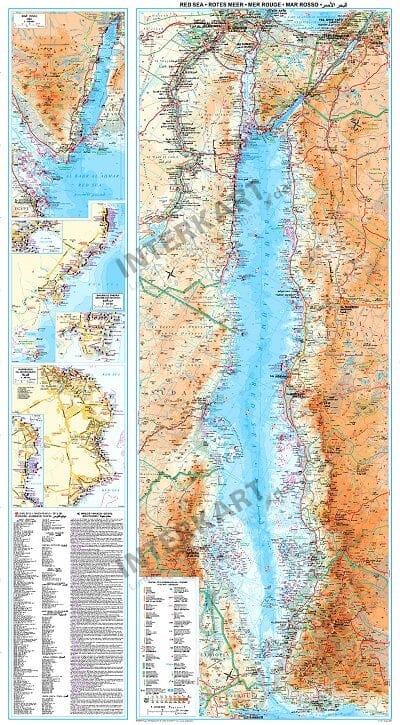 Rotes Meer physikalische Landkarte