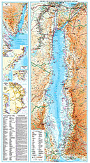 Rotes Meer Landkarte Poster - physikalische Karte