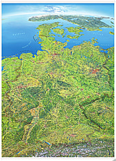 Panoramakarte Deutschland mit Holzleisten 123 x 175cm