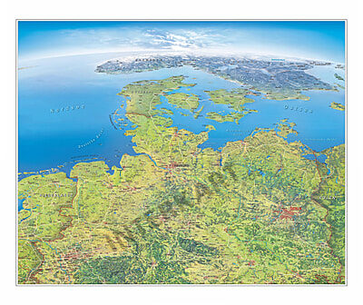 Panorama Landkarte Norddeutschland 116 X 94cm