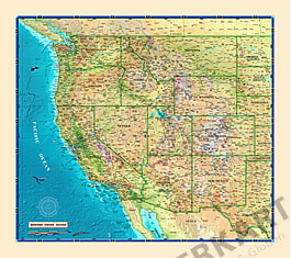 Der Westen Der Usa Landkarte Poster 94 X 84cm