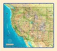 Der Westen der USA Landkarte Poster