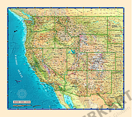 Der Westen der USA Landkarte Poster
