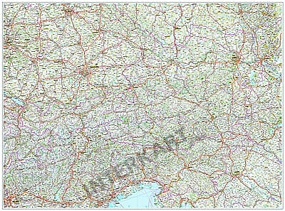 Austria And Slovenia Road Map 132 X 98cm