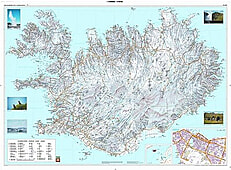 Island Landkarte Poster 134 x 98cm