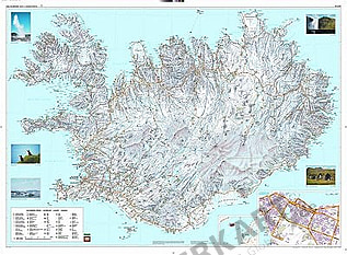 Island Landkarte Poster 134 x 98cm
