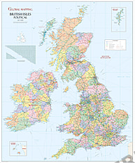 Britische Inseln politische Landkarte 91 x 110cm