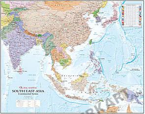 Süd Ost Asien Landkarte (GM) 120 x 95cm