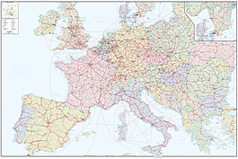 Eisenbahnlinien in Europa 135 x 91cm Eisenbahnlinien in Europa 135 x 91cm