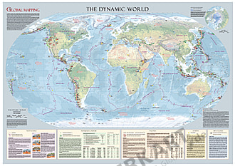 Weltkarte - Dynamische Welt 133 x 93cm