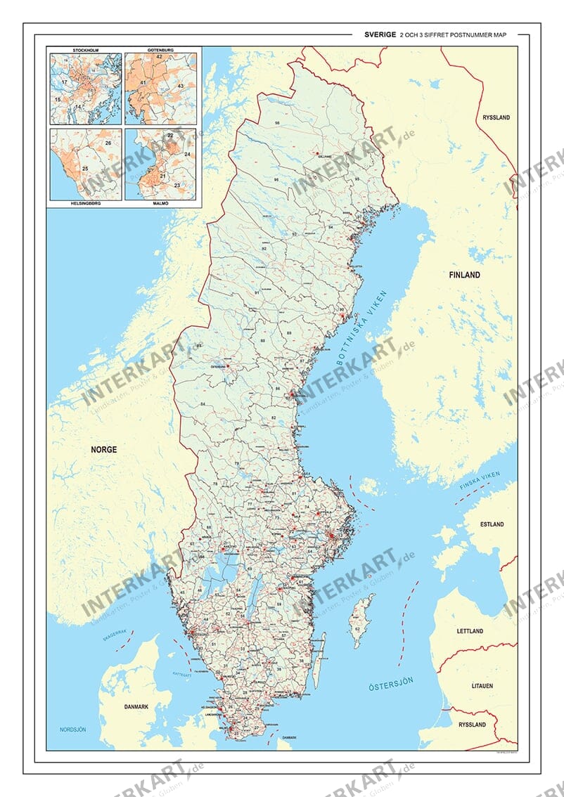 postnummer sverige kort Postnummer Kort Sverige 85 X 120cm postnummer sverige kort