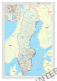 Postcode Map Sweden Postleitzahlenkarte Schweden 85 x 120cm