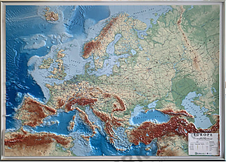 Bestellen Sie jetzt online eine physikalische 3D Relief Europa Karte! Litografia Artistica Cartographica