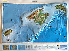 3D-Reliefkarte Balearen 95 x 120cm