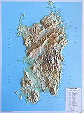 3D Reliefkarte Sardinien 68 x 93cm
