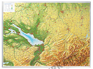 3D Relief Karte Bodensee / Allgäu