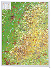 Schwarzwald 3D Reliefkarte als Poster klein