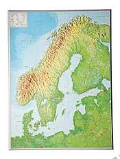 3D Relief Karte Skandinavien 57 x 77cm